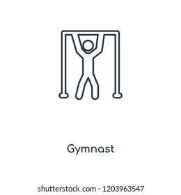 Gymnast concept line icon. Linear Gymnast concept outline symbol design. This simple element illustration can be used for web and mobile UI/UX.