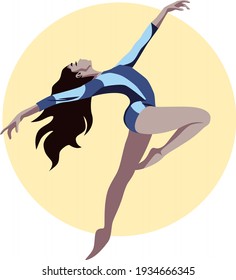 Gymnast dancing in a leotard