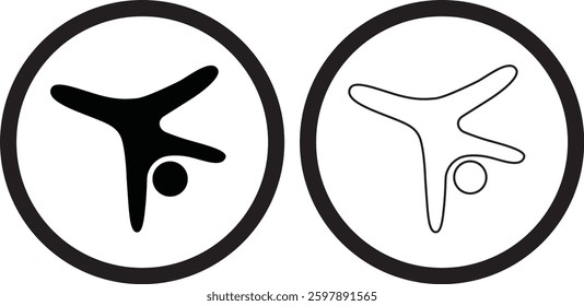 Gymnast Doing Aerial Cartwheel Icons