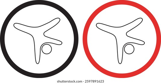 Gymnast Doing Aerial Cartwheel Icons
