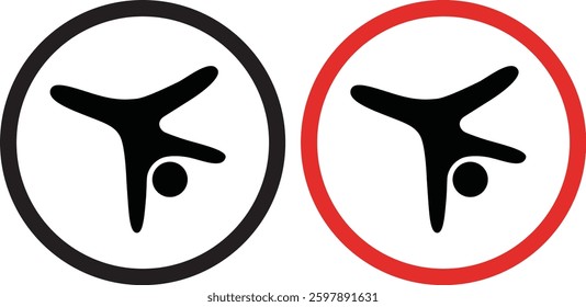 Gymnast Doing Aerial Cartwheel Icons