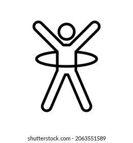 Gymnast flat icon. Fitness pictogram for web. Line stroke. Sports man isolated on white background. Vector eps10
