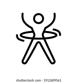Gymnast flat icon. Pictogram for web. Line stroke. Suitcase isolated on white background. Vector eps10