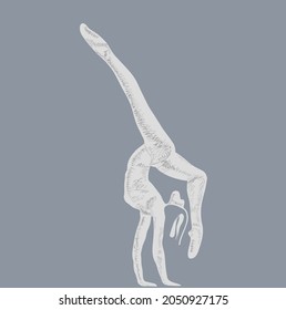 Gymnast. Freehand drawing in vector