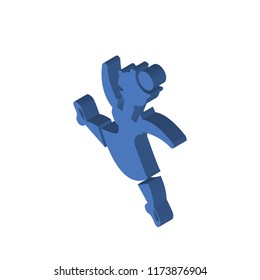 Gymnast Girl isometric left top view 3D icon