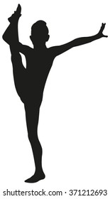 gymnast girl performing, vector