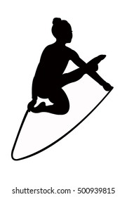 gymnast girl performing, vector