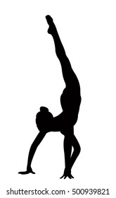 gymnast girl performing, vector