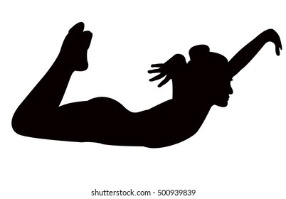 gymnast girl performing, vector