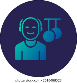 Gymnast Glyph Circle Gradient Icon