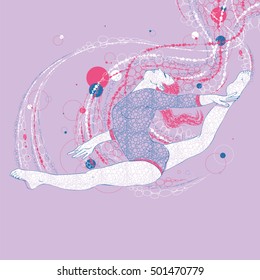 Gymnast with a graphics trail
