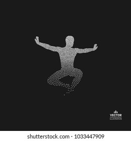 Gymnast. Gymnastics Activities for Icon Health and Fitness Community. Dotted silhouette of person. Vector illustration. 