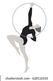 Gymnast with a hoop
