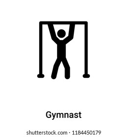 Gymnast icon vector isolated on white background, logo concept of Gymnast sign on transparent background, filled black symbol