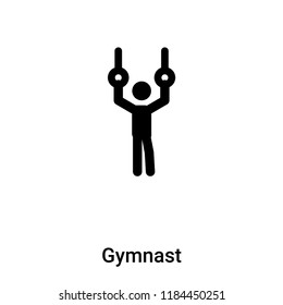 Gymnast icon vector isolated on white background, logo concept of Gymnast sign on transparent background, filled black symbol