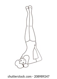 gymnast isolated on white background (vector illustration)