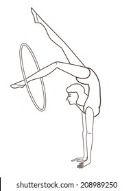 gymnast isolated on white background (vector illustration)