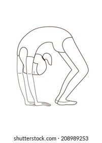 gimnasta aislada en fondo blanco (ilustración vectorial)