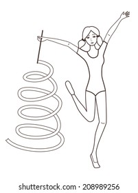 gymnast isolated on white background (vector illustration)
