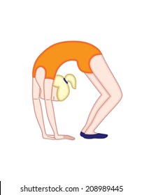gymnast isolated on white background (vector illustration) 
