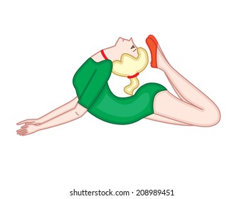 gymnast isolated on white background (vector illustration)