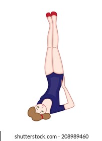 gymnast isolated on white background (vector illustration)