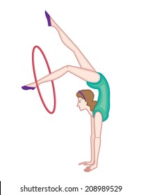 gymnast isolated on white background (vector illustration)