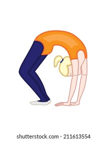 gymnast isolated on white background (vector illustration) 