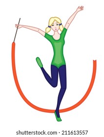 gymnast isolated on white background (vector illustration) 