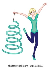 gymnast isolated on white background (vector illustration) 