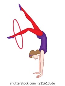 gymnast isolated on white background (vector illustration) 