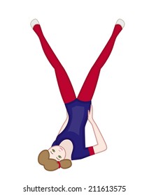 gymnast isolated on white background (vector illustration)