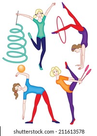 gymnast isolated on white background (vector illustration) 