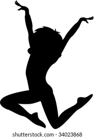 Gymnast Jumping in Air
