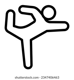 Gymnast line icon, Diet concept, athletic person sign on white background, gymnast silhouette in exercise and in balance icon in outline for mobile web design. Vector graphics.