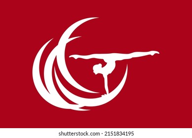 Gymnast logo vector icon sport