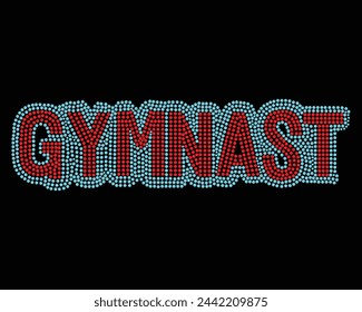 Gymnast Logo Vector Rhinestone t-shirt design