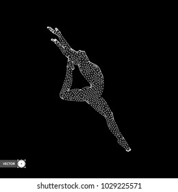 Gymnast. Man. 3D human body model. Gymnastics activities for icon health and fitness community. Vector illustration.