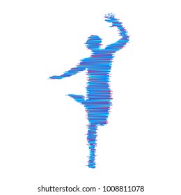 Gymnast. Man is posing and dancing. Sport symbol. Design element. Vector illustration.