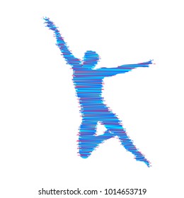 Gymnast. Man is posing and dancing. Sport symbol. Design element. Vector illustration.