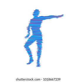 Gymnast. Man is posing and dancing. Sport symbol. Design element. Vector illustration.