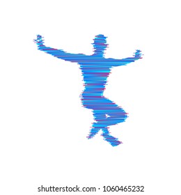 Gymnast. Man is posing and dancing. Sport symbol. Design element. Vector illustration.