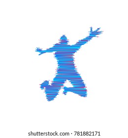 Gymnast. Man is posing and dancing. Sport symbol. Design element. Vector illustration.