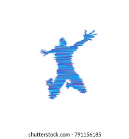 Gymnast. Man is posing and dancing. Sport symbol. Design element. Vector illustration.