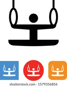 Gymnast Performing Rings Routine Vector Icon