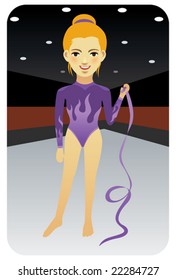 Gymnast with ribbon