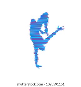 Gymnast. Silhouette of a dancer. Gymnastics activities for icon health and fitness community. Sport symbol. Vector illustration.