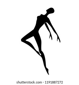 Gymnast. Silhouette of a Dancer. Gymnastics Activities for Icon Health and Fitness Community. Sport Symbol. Vector Illustration.