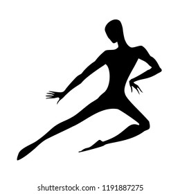 Gymnast. Silhouette of a Dancer. Gymnastics Activities for Icon Health and Fitness Community. Sport Symbol. Vector Illustration.