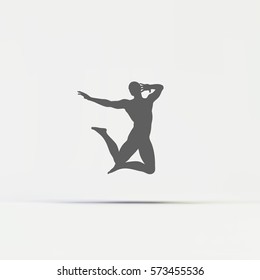 Gymnast. Silhouette of a Dancer. Gymnastics Activities for Icon Health and Fitness Community. Sport Symbol. Vector Illustration. 